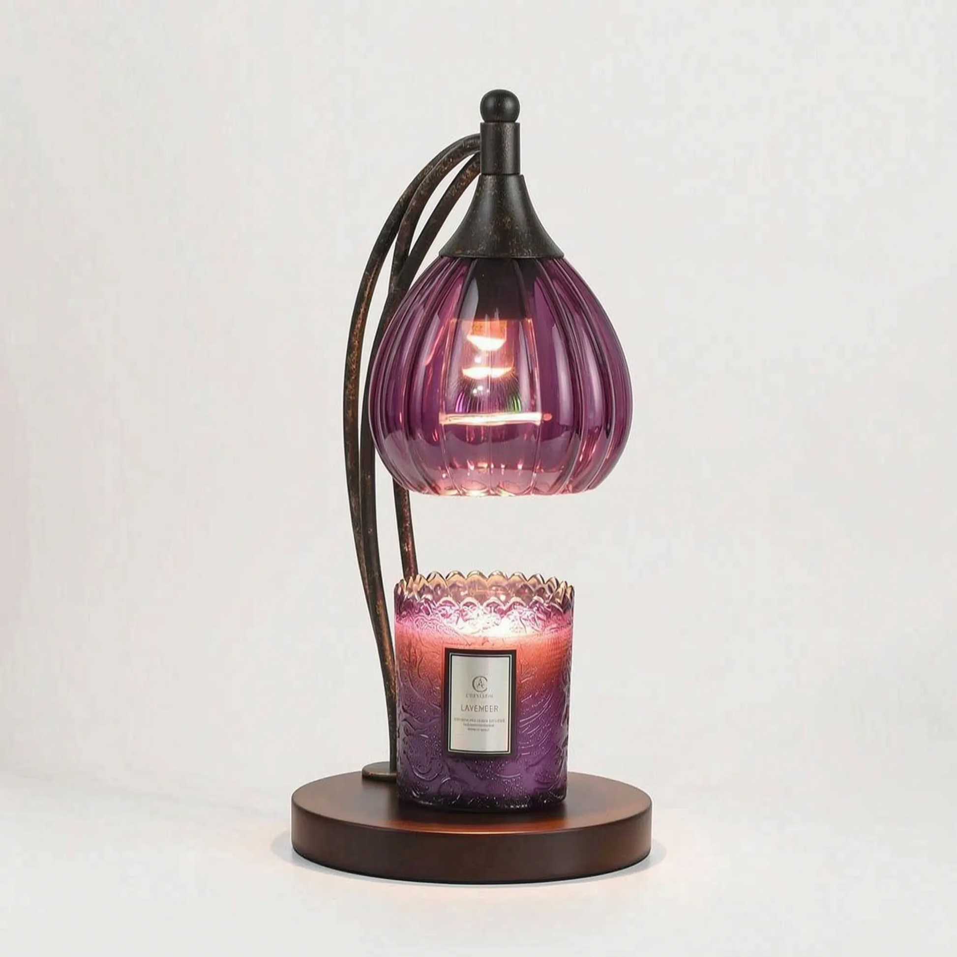 Candle Warmer Lamp with Decorative Glass Shade