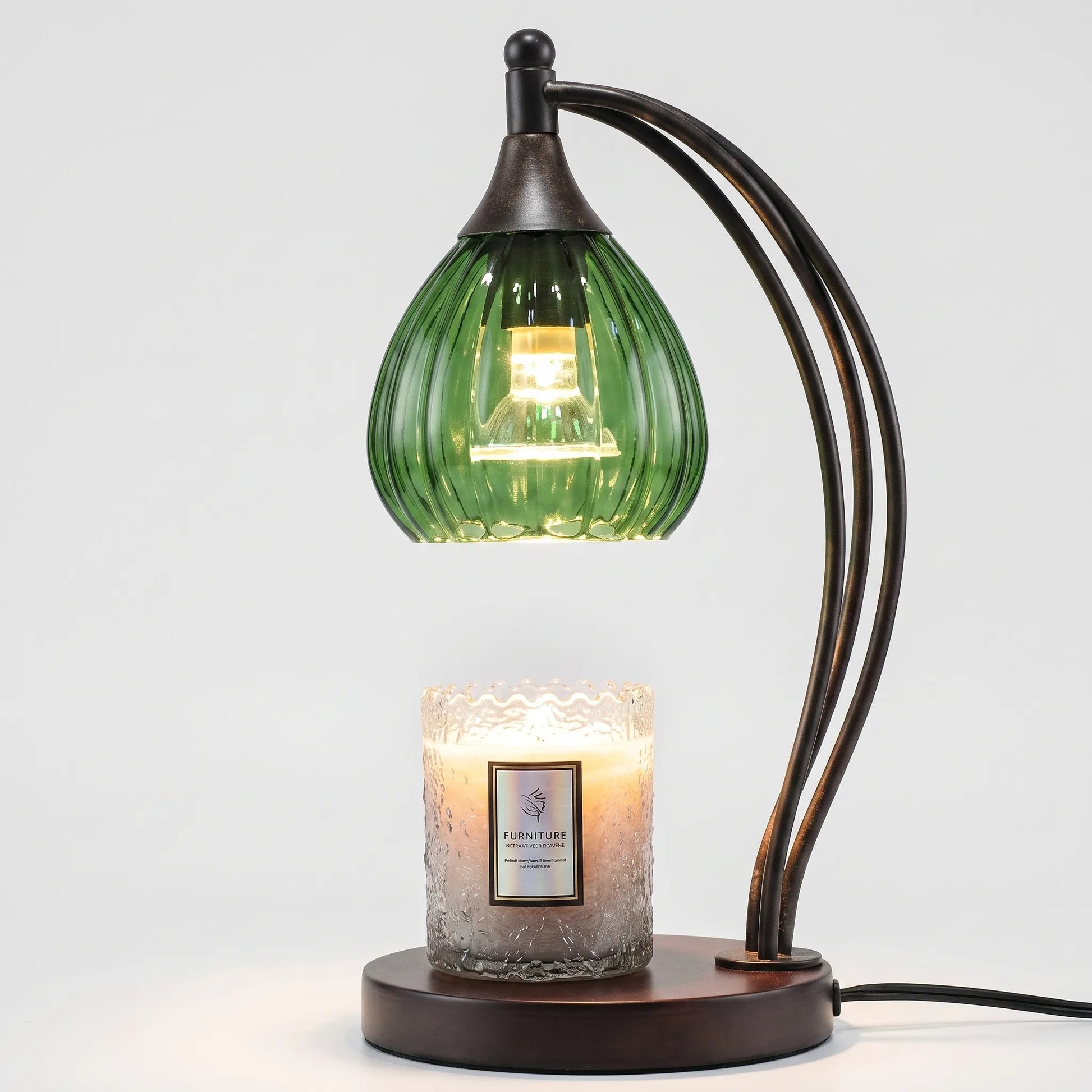 Candle Warmer Lamp with Decorative Glass Shade