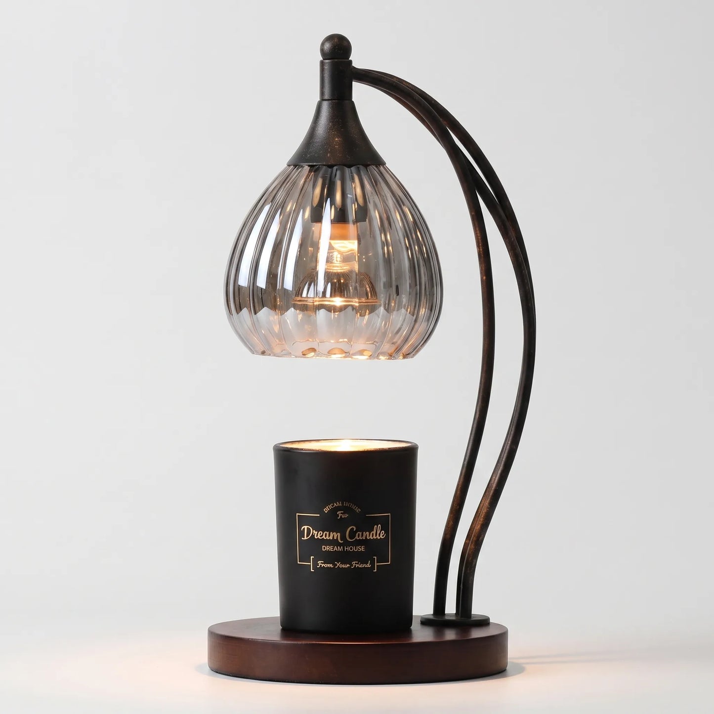 Candle Warmer Lamp with Decorative Glass Shade