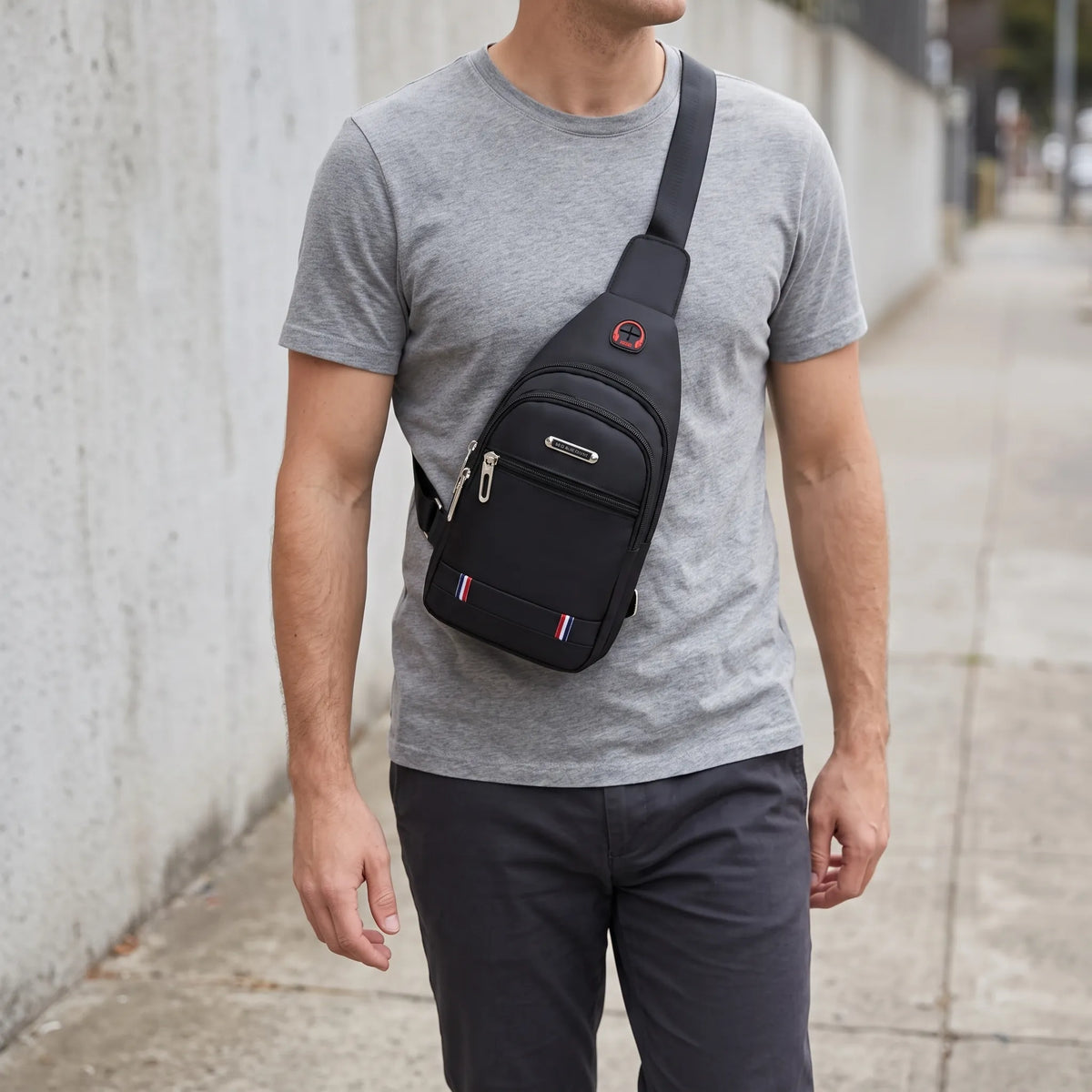 Casual Zippered Travel Crossbody Sling Bag
