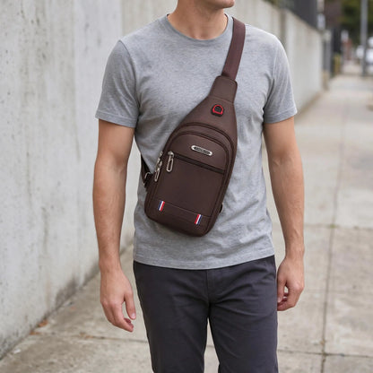 Casual Zippered Travel Crossbody Sling Bag