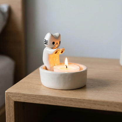 Cat Tealight Candle Holder – Decorative Kitten Design