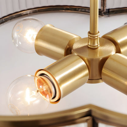 Ceiling Flush Mount Light Ribbed Glass Traditional Style | Lumerae