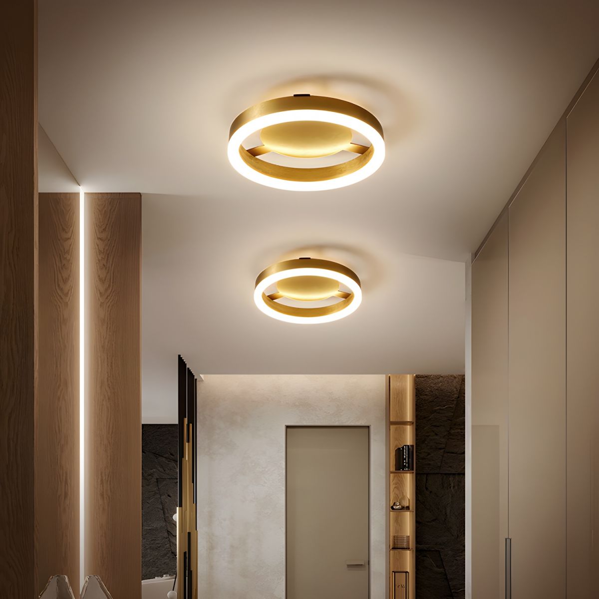 Ceiling LED Light Modern Gold Metal Fixture | Morvex
