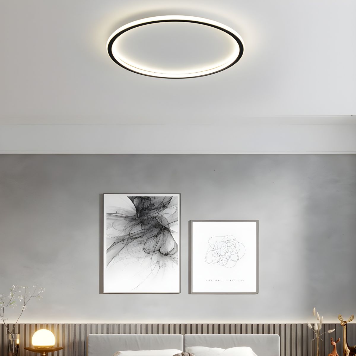 Ceiling LED Light Round Nordic Flush Mount with Remote | Lightra