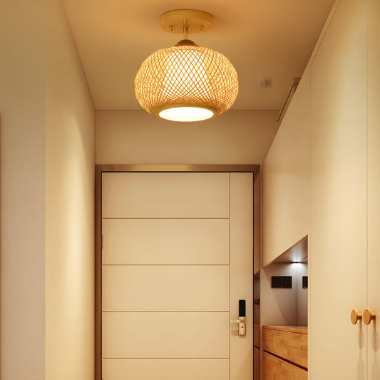 Ceiling Light Bamboo Semi Flush Mount Modern Design | Radela