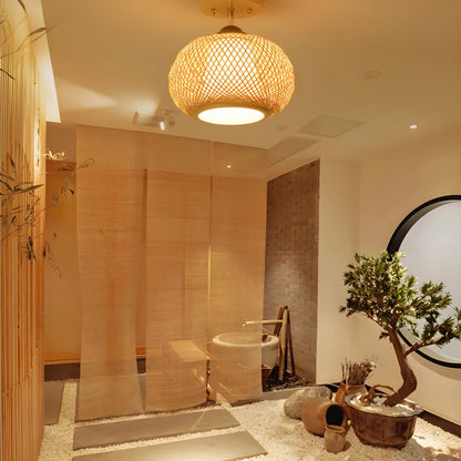 Ceiling Light Bamboo Semi Flush Mount Modern Design | Radela