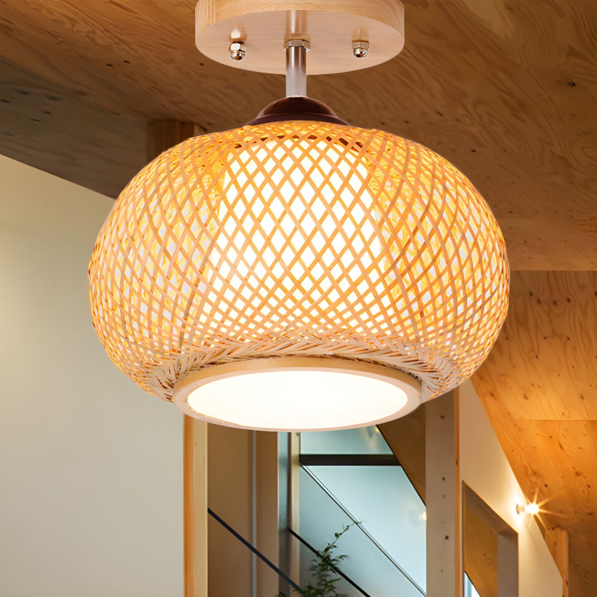 Ceiling Light Bamboo Semi Flush Mount Modern Design | Radela