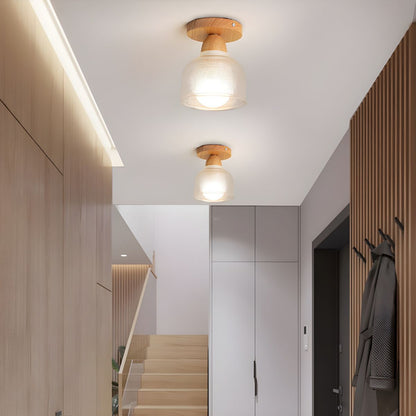 Modern Nordic Cylinder Glass Semi Flush Ceiling Light | Hespera