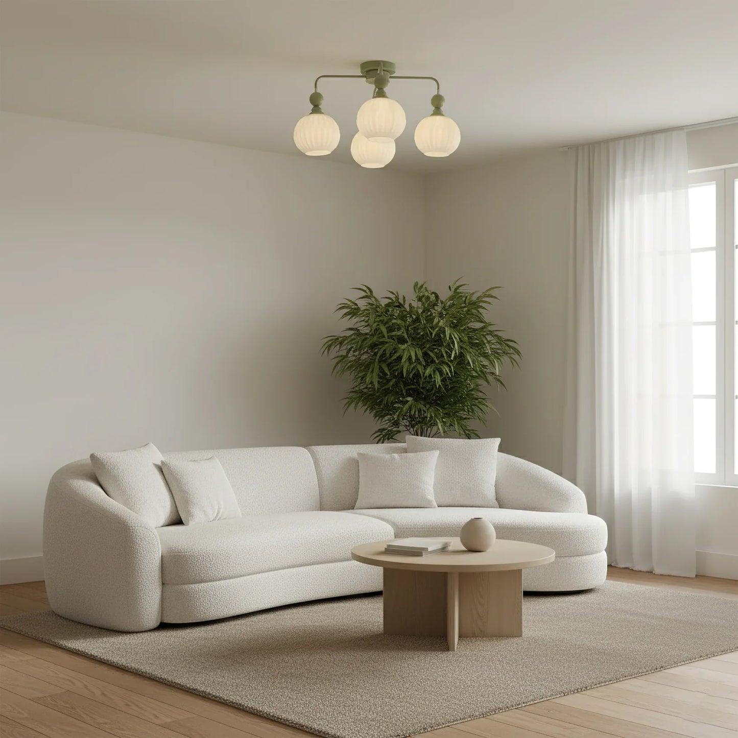 Ceiling Light Fixture with Ribbed Glass | Lamira