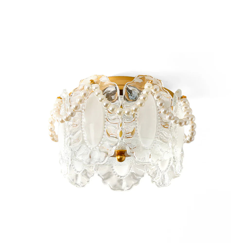 Ceiling Light Glass Petals Pearl Detail Scandinavian | Perliza