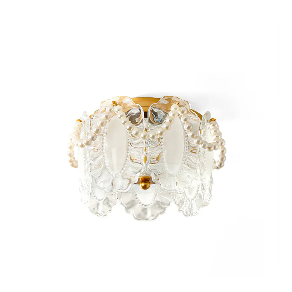 Ceiling Light Glass Petals Pearl Detail Scandinavian | Perliza