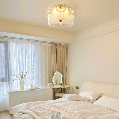 Ceiling Light Glass Petals Pearl Detail Scandinavian | Perliza