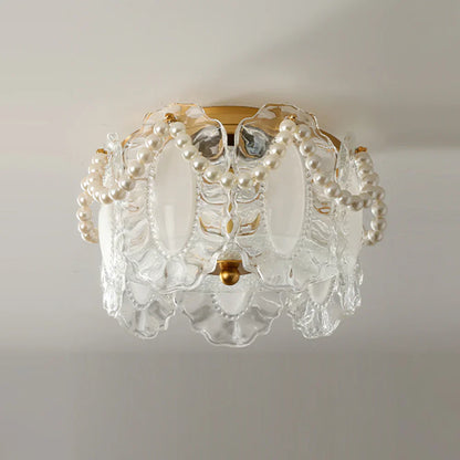 Ceiling Light Glass Petals Pearl Detail Scandinavian | Perliza