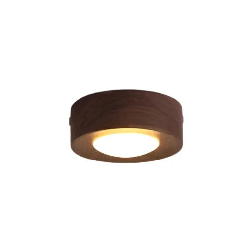 Ceiling Light LED Spotlight Walnut Wood Finish | Milora