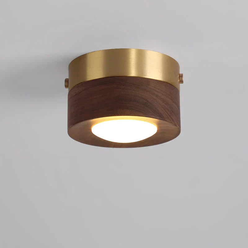 Ceiling Light LED Spotlight Walnut Wood Finish | Milora