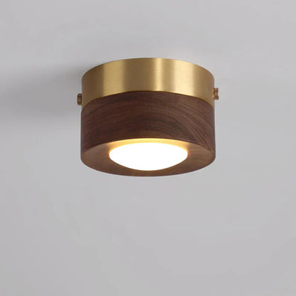 Ceiling Light LED Spotlight Walnut Wood Finish | Milora