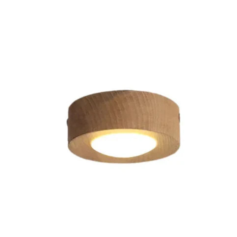 Ceiling Light LED Spotlight Walnut Wood Finish | Milora