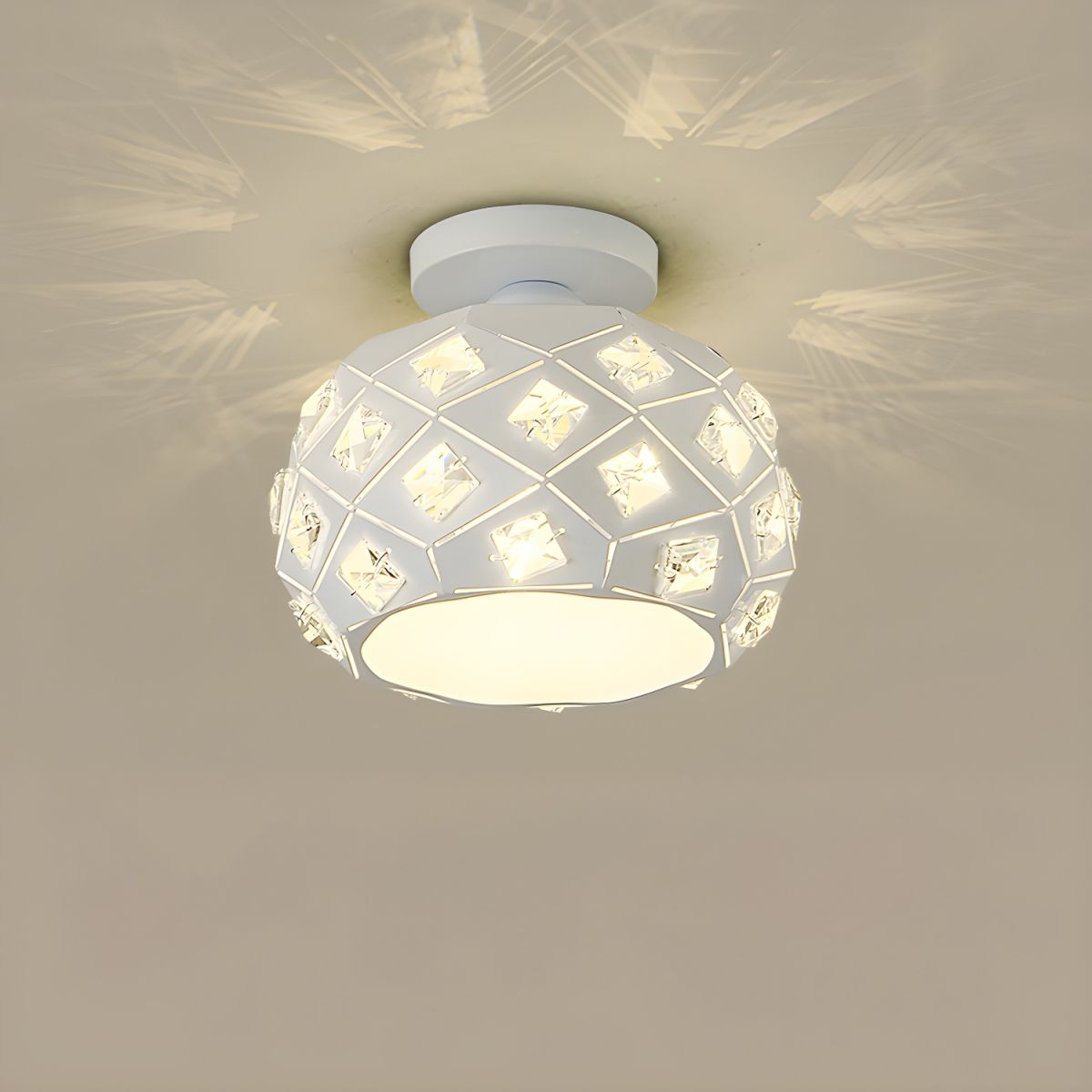 Nordic Crystal Accent Flush Mount Ceiling Light | Dumara