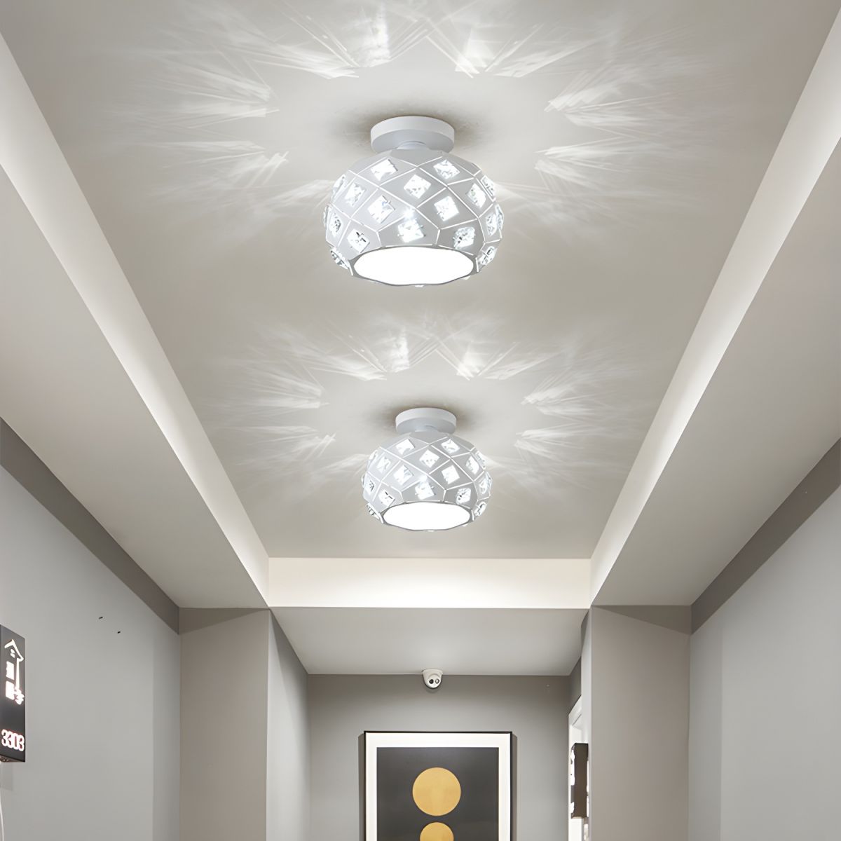 Nordic Crystal Accent Flush Mount Ceiling Light | Dumara