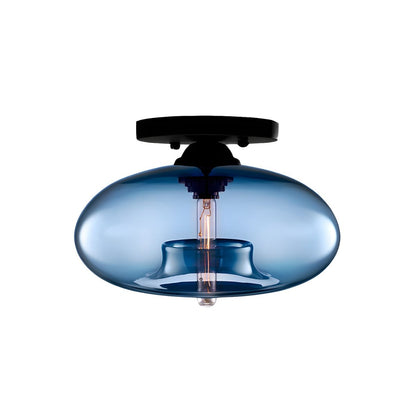 Ceiling Light Oval Glass Shade Industrial Design Fixture | Bravion