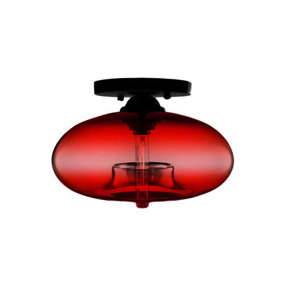 Ceiling Light Oval Glass Shade Industrial Design Fixture | Bravion