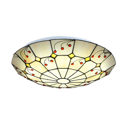 Ceiling Light Tiffany Style Stained Glass Flush Mount | Luneria