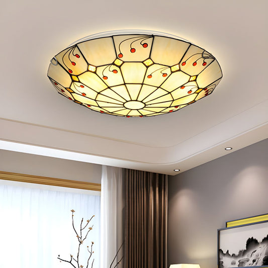 Ceiling Light Tiffany Style Stained Glass Flush Mount | Luneria
