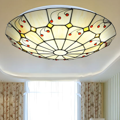 Ceiling Light Tiffany Style Stained Glass Flush Mount | Luneria