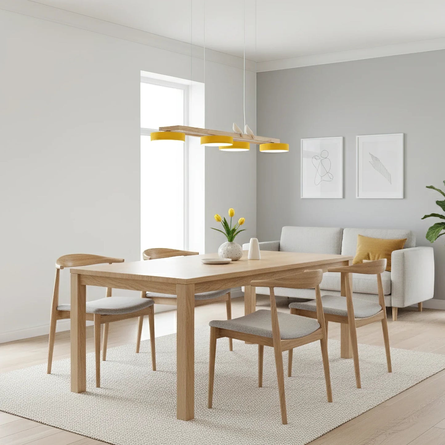 Modern Wooden Frame LED Bird Pendant Chandelier | Lumwood