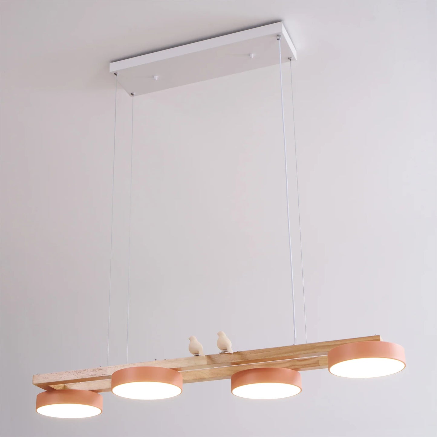 Modern Wooden Frame LED Bird Pendant Chandelier | Lumwood