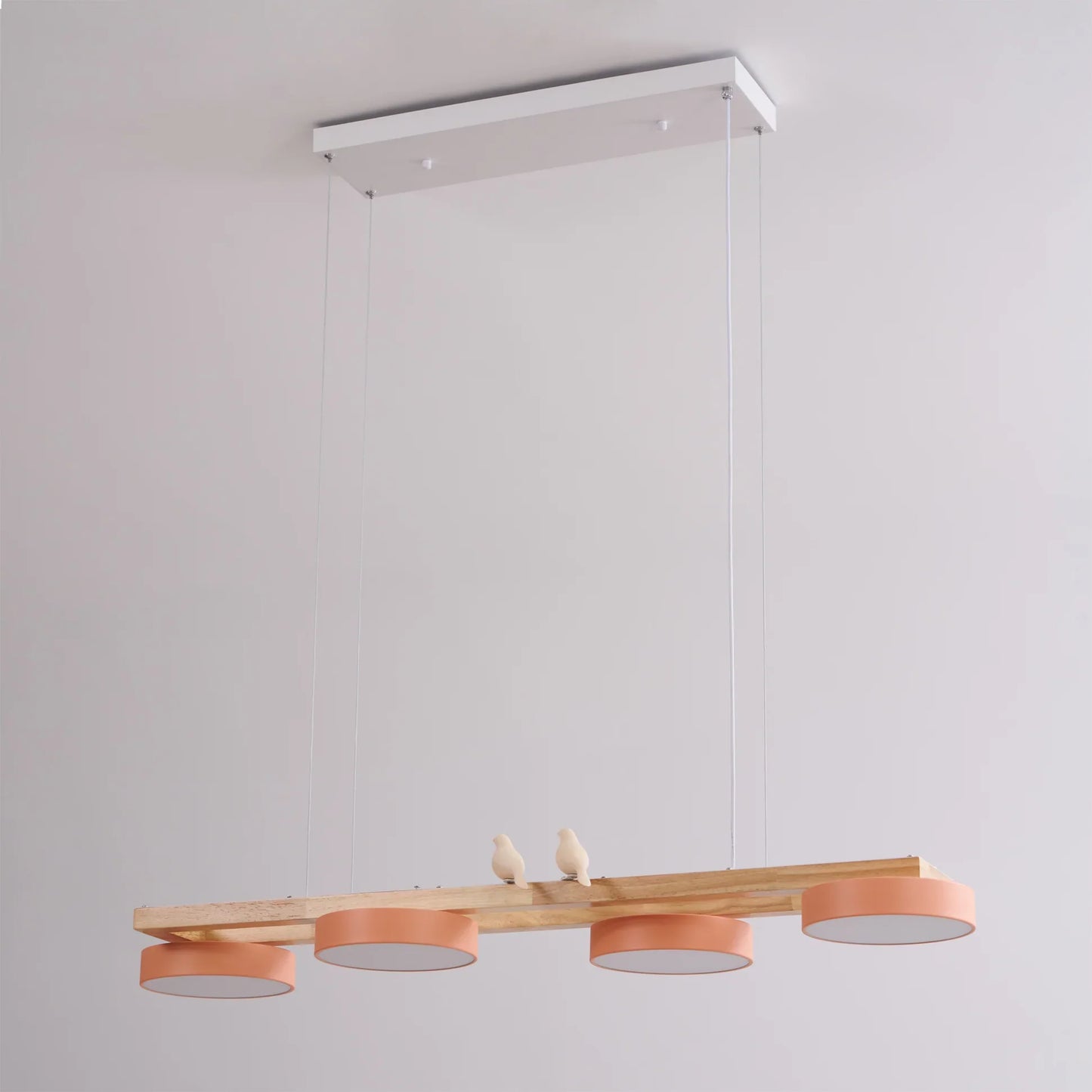 Modern Wooden Frame LED Bird Pendant Chandelier | Lumwood