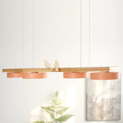 Modern Wooden Frame LED Bird Pendant Chandelier | Lumwood