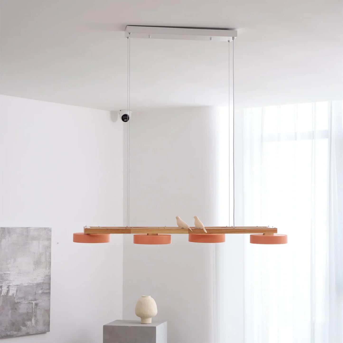Modern Wooden Frame LED Bird Pendant Chandelier | Lumwood