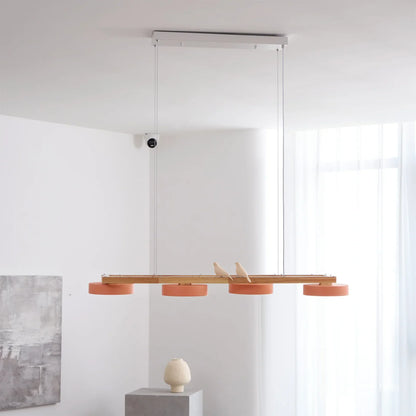 Modern Wooden Frame LED Bird Pendant Chandelier | Lumwood