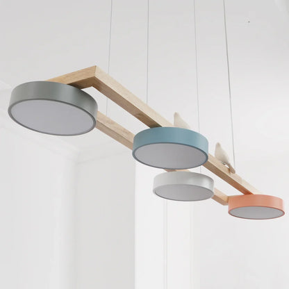 Modern Wooden Frame LED Bird Pendant Chandelier | Lumwood