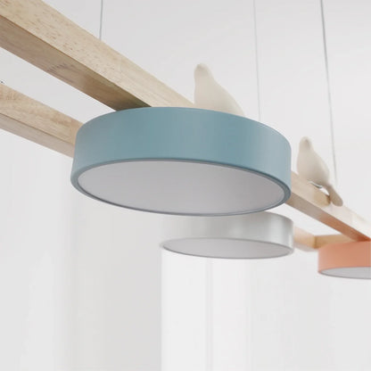 Modern Wooden Frame LED Bird Pendant Chandelier | Lumwood