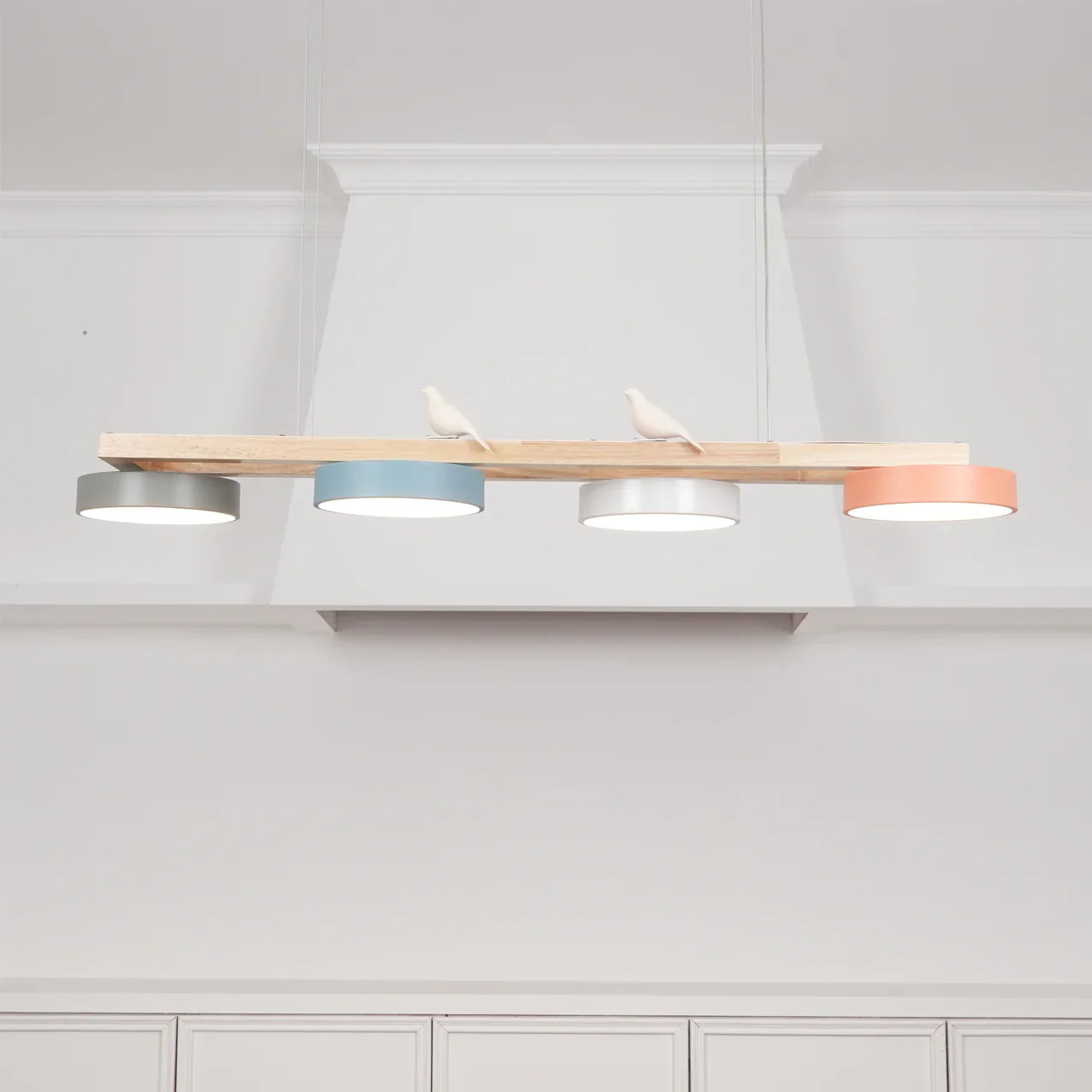 Modern Wooden Frame LED Bird Pendant Chandelier | Lumwood