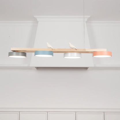 Modern Wooden Frame LED Bird Pendant Chandelier | Lumwood