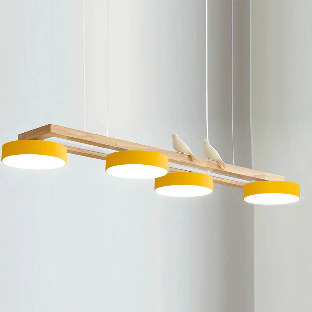 Modern Wooden Frame LED Bird Pendant Chandelier | Lumwood