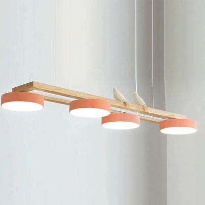 Modern Wooden Frame LED Bird Pendant Chandelier | Lumwood