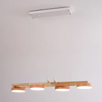 Modern Wooden Frame LED Bird Pendant Chandelier | Lumwood