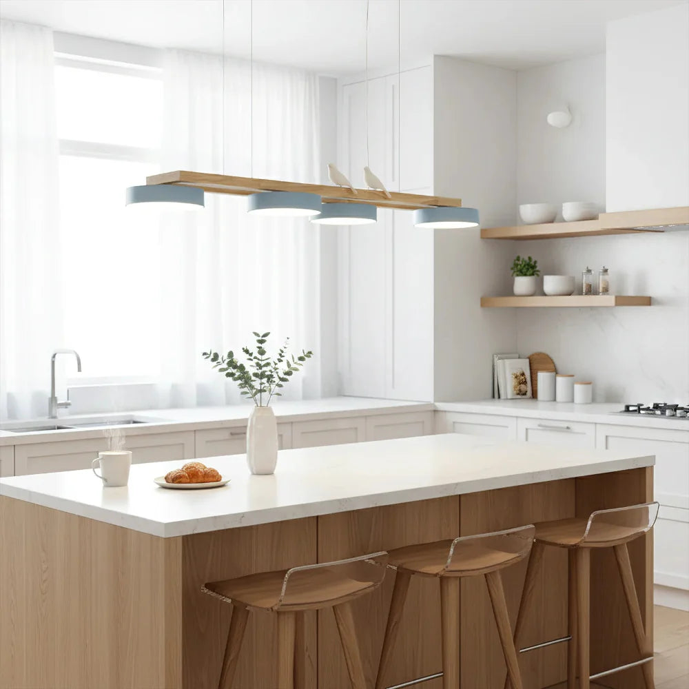Modern Wooden Frame LED Bird Pendant Chandelier | Lumwood
