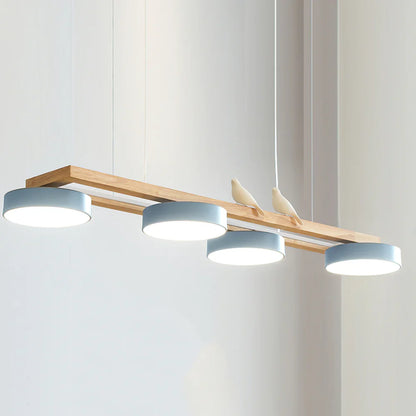 Modern Wooden Frame LED Bird Pendant Chandelier | Lumwood
