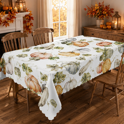 Thanksgiving Tablecloth with Fall Pumpkin Print
