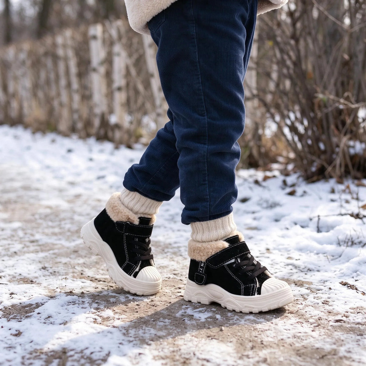 Childrens Winter Ankle Boots With Strap