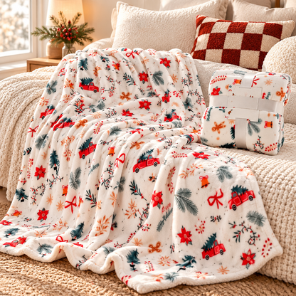 Christmas Cartoon Pattern Throw Blanket