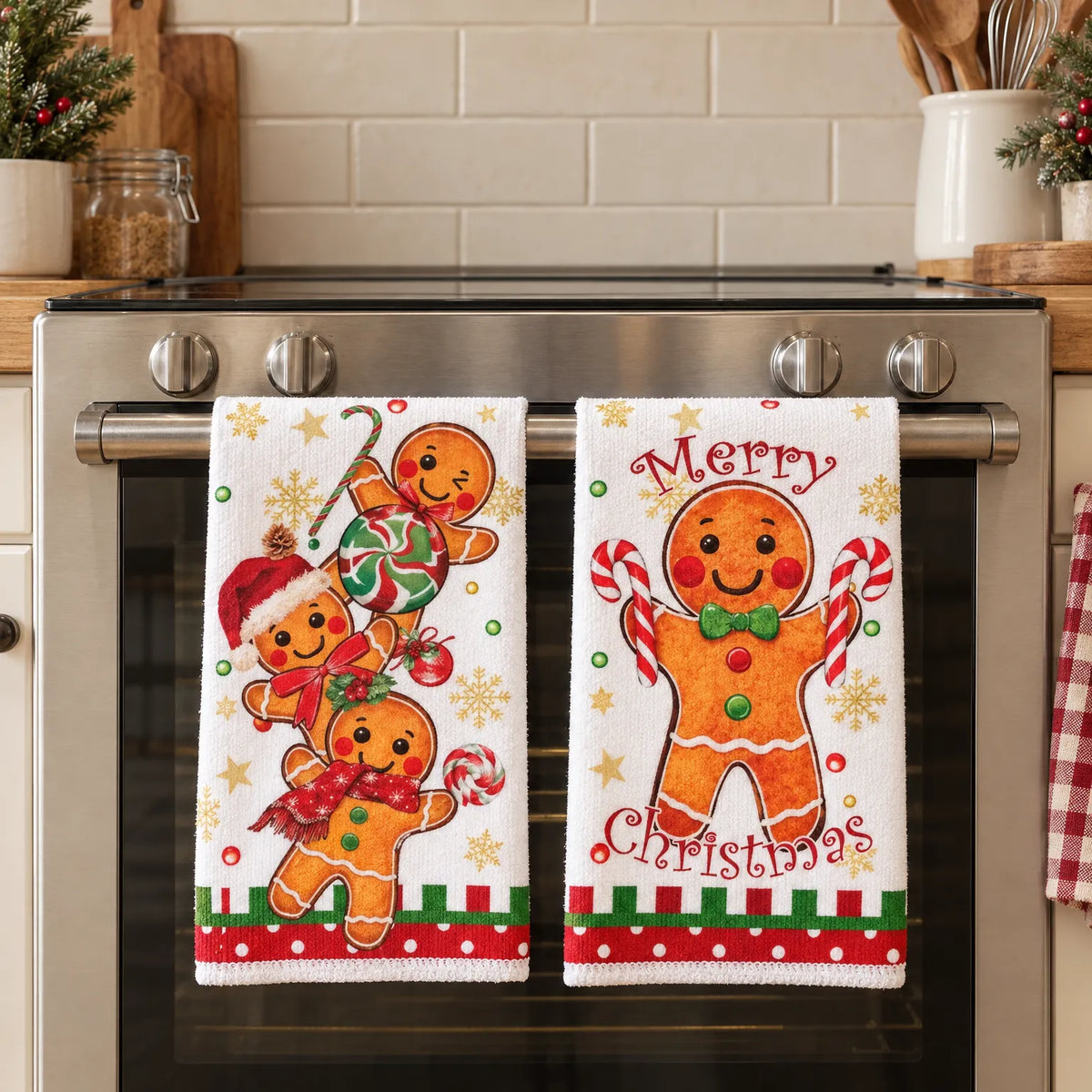 Christmas Gingerbread Man Kitchen Towel Set