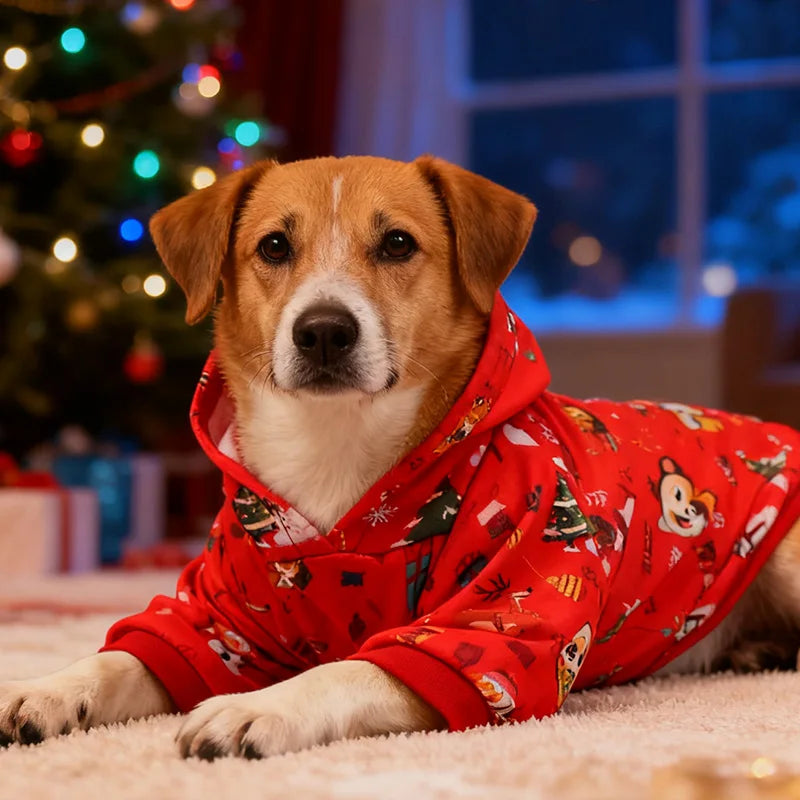 Christmas Hooded Dog Pullover Sweatshirt
