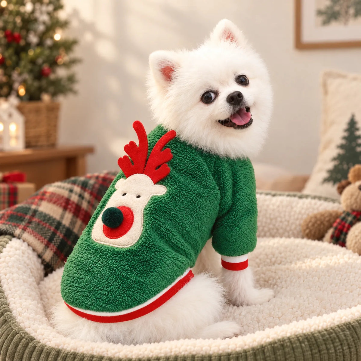Christmas Hooded Pet Costume Jumpsuit